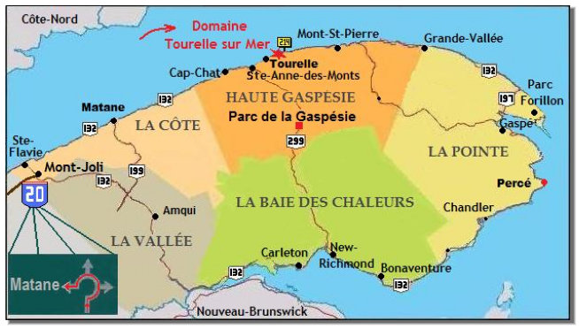 Carte de la Gasp�sie